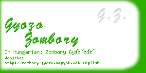 gyozo zombory business card